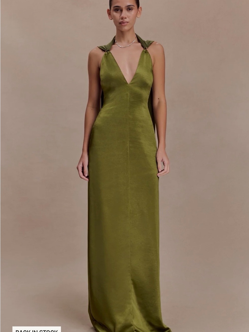 Meshki Myla Draped Shoulders Satin Maxi Dress